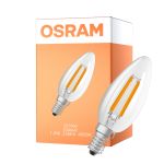 Osram LED Classic E14 Kynttilä Filament Kirkas 1.2W 255lm - 840 Kylmä Valkoinen | Korvaa 25W