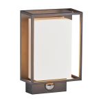 Nordlux Nestor Seinävalaisin Aluminium Musta 8W 550lm - 827 Erittäin Lämmin Valkoinen | IP44 - Liike- ja Valotunnistin