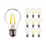 Monipakkaus 10x Noxion Lucent LED E27 Päärynä Filament Kirkas 4.5W 470lm - 840 Kylmä Valkoinen | Korvaa 40W