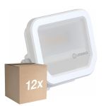 Monipakkaus 12x Ledvance LED Valonheitin Aluminium Valkoinen 8W 1100lm 100D - 830 Lämmin Valkoinen | IP66 - Symmetrinen