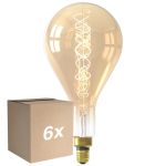 Monipakkaus 6x Calex XXL Splash Kulta LED E27 Filament 3W 250lm- 822 Erittäin Lämmin Valkoinen | Himmennettävä