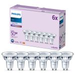 Monipakkaus 6x Philips LED Kohdevalaisin GU10 PAR16 5W 390lm 36D - 840 Kylmä Valkoinen