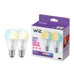 Kaksipakkaus 2x WiZ Smart LED E27 Päärynä Matta 8W 806lm | Paras Värintoisto - Himmennettävä - Korvaa 60W