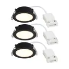 Monipakkaus 3x Nordlux Downlight Olea Musta 4.4W 345lm 110D - 930 | 68mm - IP65 - Paras Värintoisto