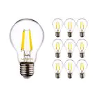 Monipakkaus 10x Noxion Lucent LED E27 Päärynä Filament Kirkas 4.5W 470lm - 840 Kylmä Valkoinen | Korvaa 40W