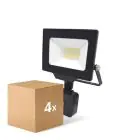 Monipakkaus 4x Noxion LED Valonheitin Beamy G3 20W 2200lm 100D - 830 Lämmin Valkoinen | IP44 - Liike- ja Valotunnistin - Symmetrinen