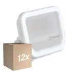 Monipakkaus 12x Ledvance LED Valonheitin Aluminium Valkoinen 8W 1100lm 100D - 830 Lämmin Valkoinen | IP66 - Symmetrinen