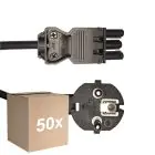 Monipakkaus 50x Noxion GST - Yhteensopiva Virtajohto Musta - Nainen + Schuko Europlug - 2m - 3 pole 0.75mm2
