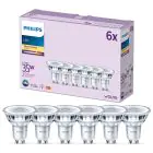 Monipakkaus 6x Philips LED Kohdevalaisin GU10 PAR16 4W 255lm 36D - 827 Erittäin Lämmin Valkoinen